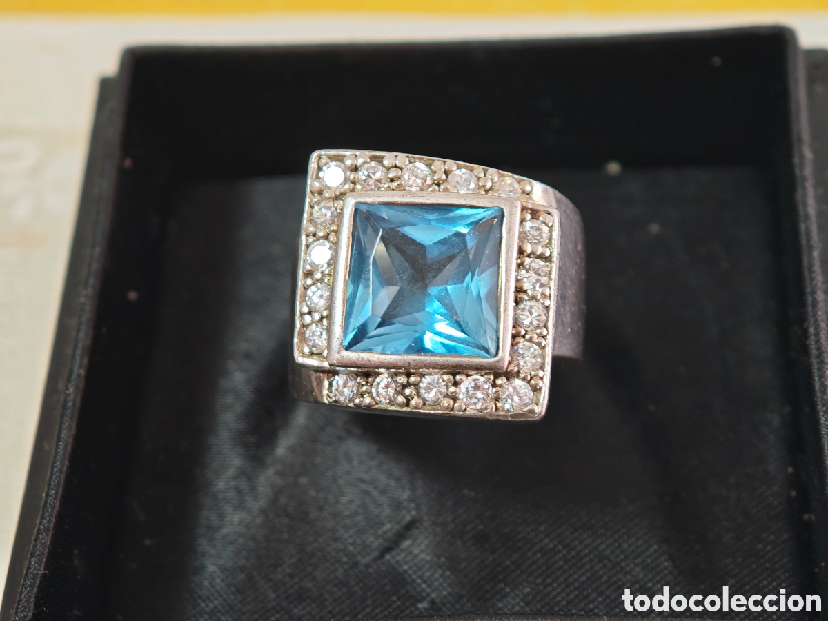 Joyeria: Anillo de plata de ley macizo con topacio Londres - Foto 4
