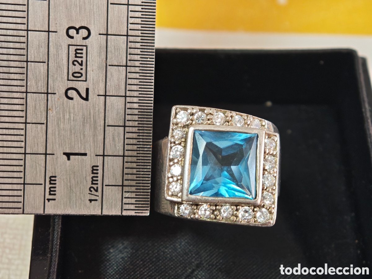 Joyeria: Anillo de plata de ley macizo con topacio Londres - Foto 6