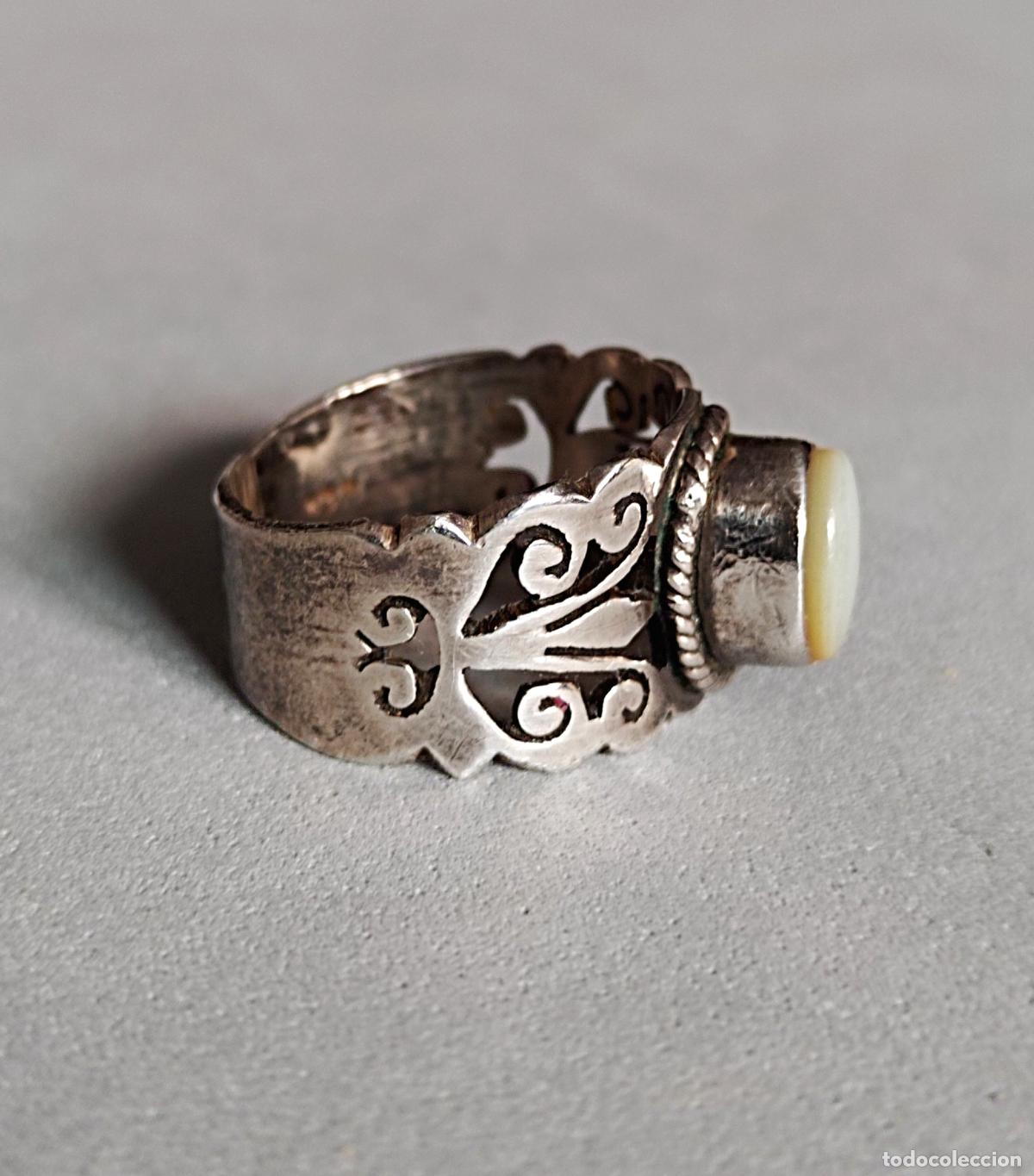 Joyeria: Anillo de plata de ley con n&aacute;car engastado. - Foto 3
