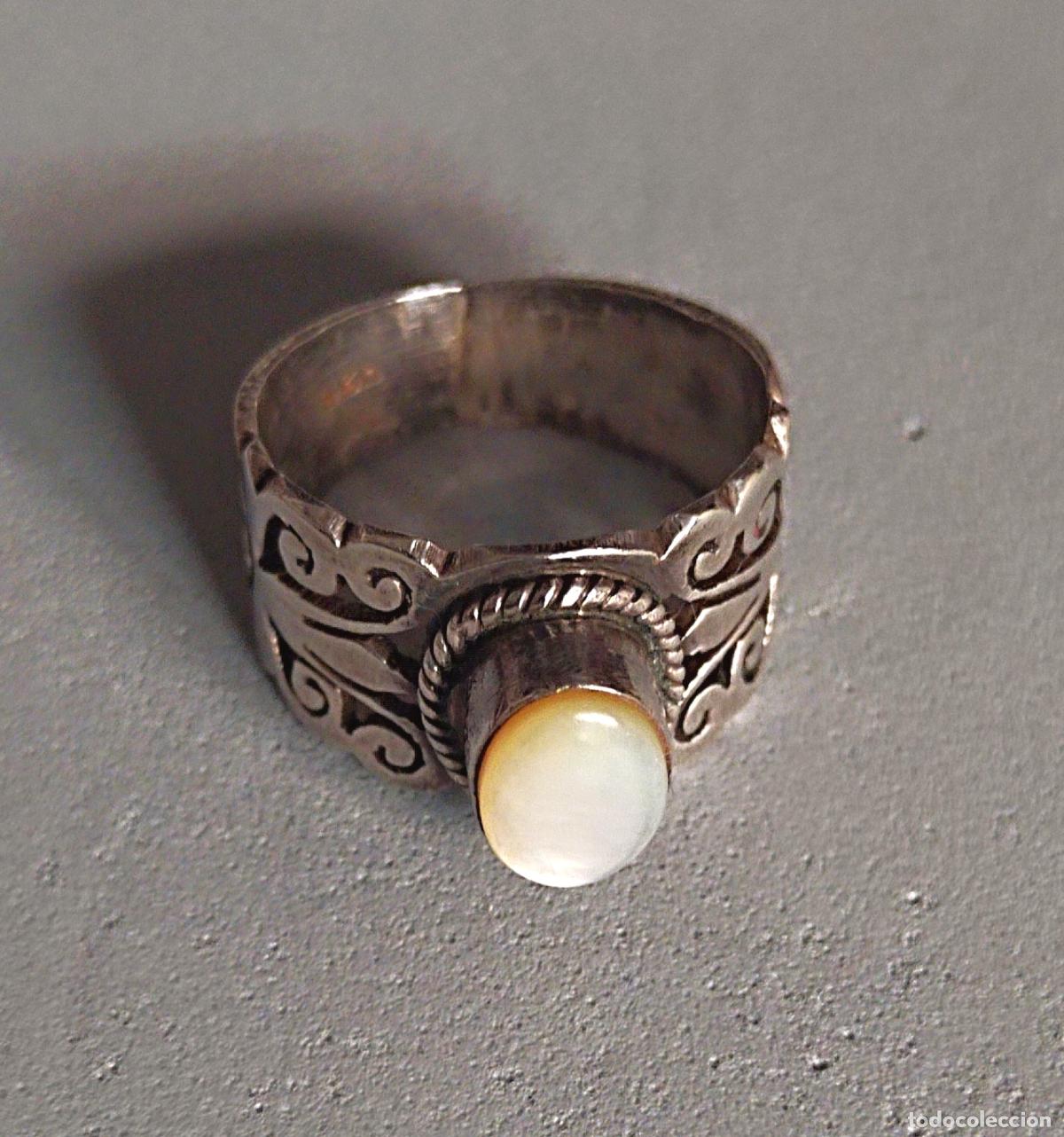 Joyeria: Anillo de plata de ley con n&aacute;car engastado. - Foto 5