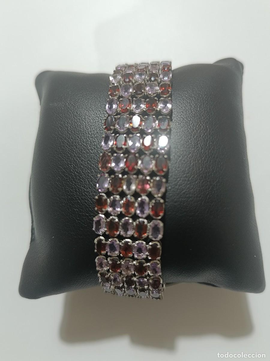 Joyeria: Pulsera de plata con amatista y granates - Foto 2