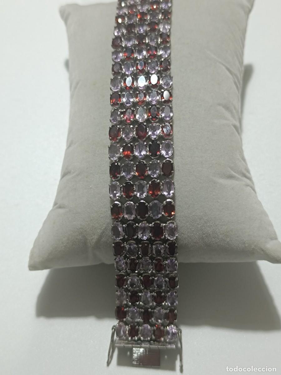 Joyeria: Pulsera de plata con amatista y granates - Foto 3
