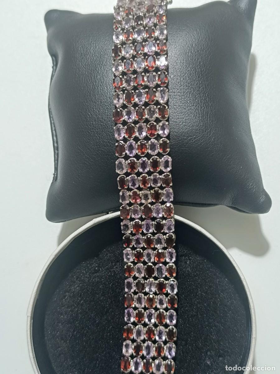 Joyeria: Pulsera de plata con amatista y granates - Foto 4