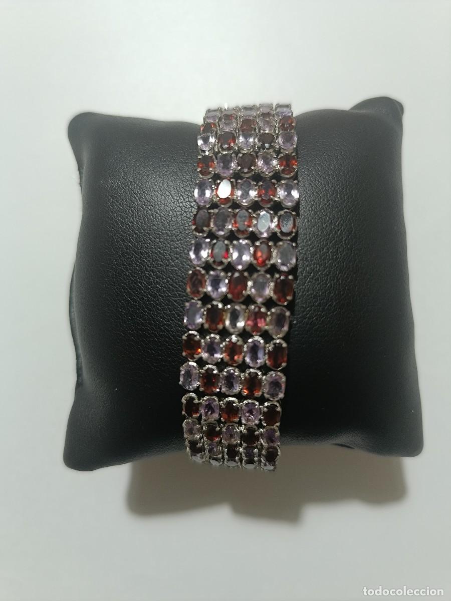 Joyeria: Pulsera de plata con amatista y granates - Foto 1