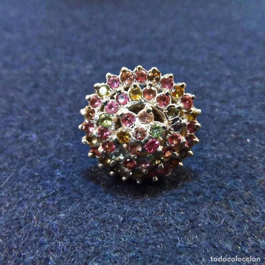 Joyeria: ANILLO DE PLATA CON ORLAS CON GEMAS MULTICOLORES. PLATA DE LEY - Foto 3