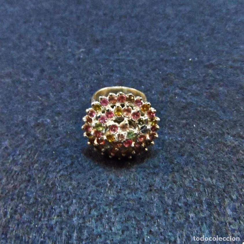 Joyeria: ANILLO DE PLATA CON ORLAS CON GEMAS MULTICOLORES. PLATA DE LEY - Foto 5