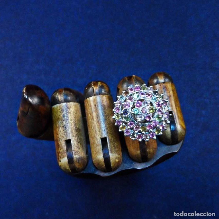 Joyeria: ANILLO DE PLATA CON ORLAS CON GEMAS MULTICOLORES. PLATA DE LEY - Foto 1