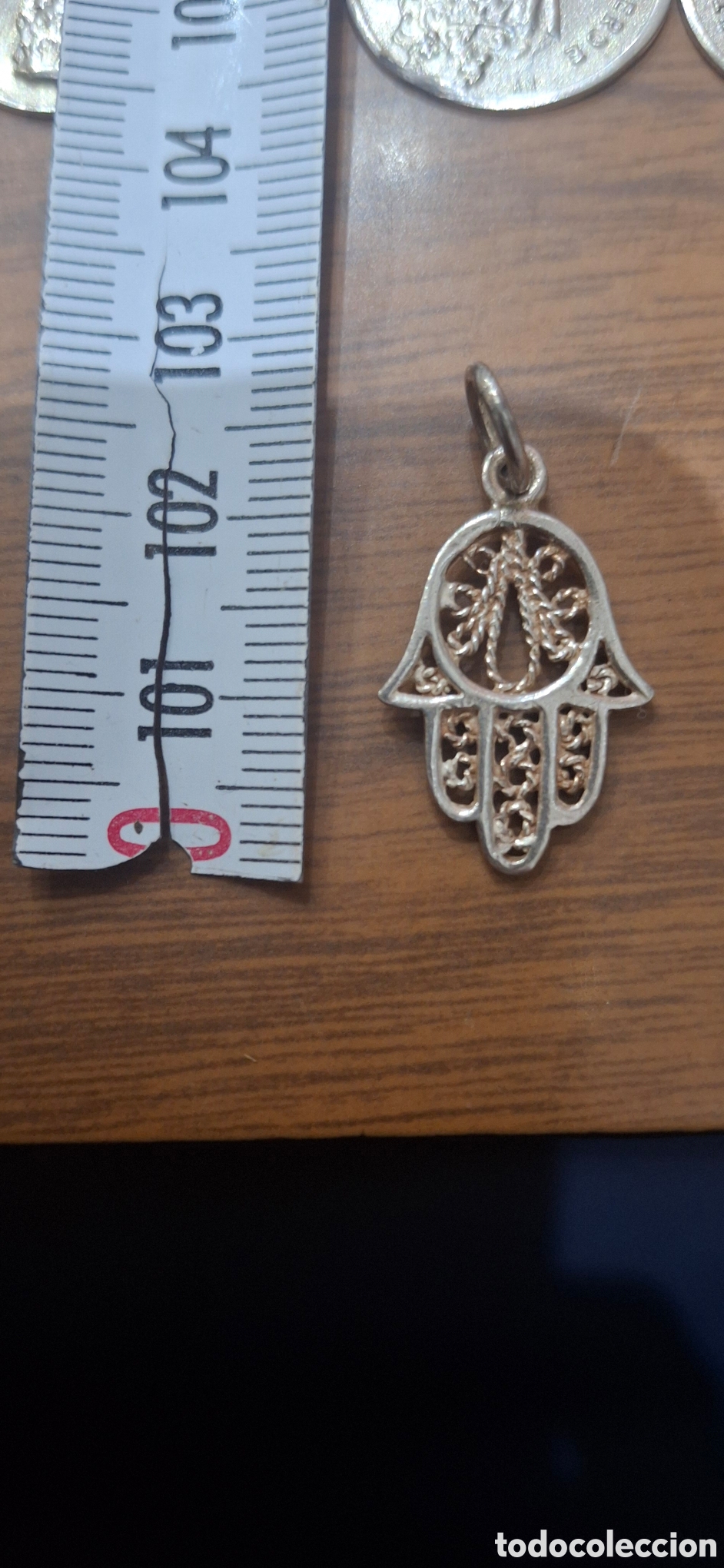 Gioielleria: colgante mano de fatima en plata de ley - 15x24mm + anilla
