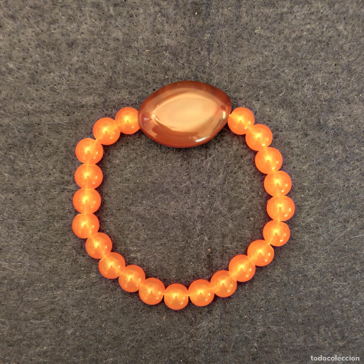 Joyeria: PULSERA ELASTICA AGATAS CARNEOLAS BOLAS 8,5 MM CON DIGET - Foto 2