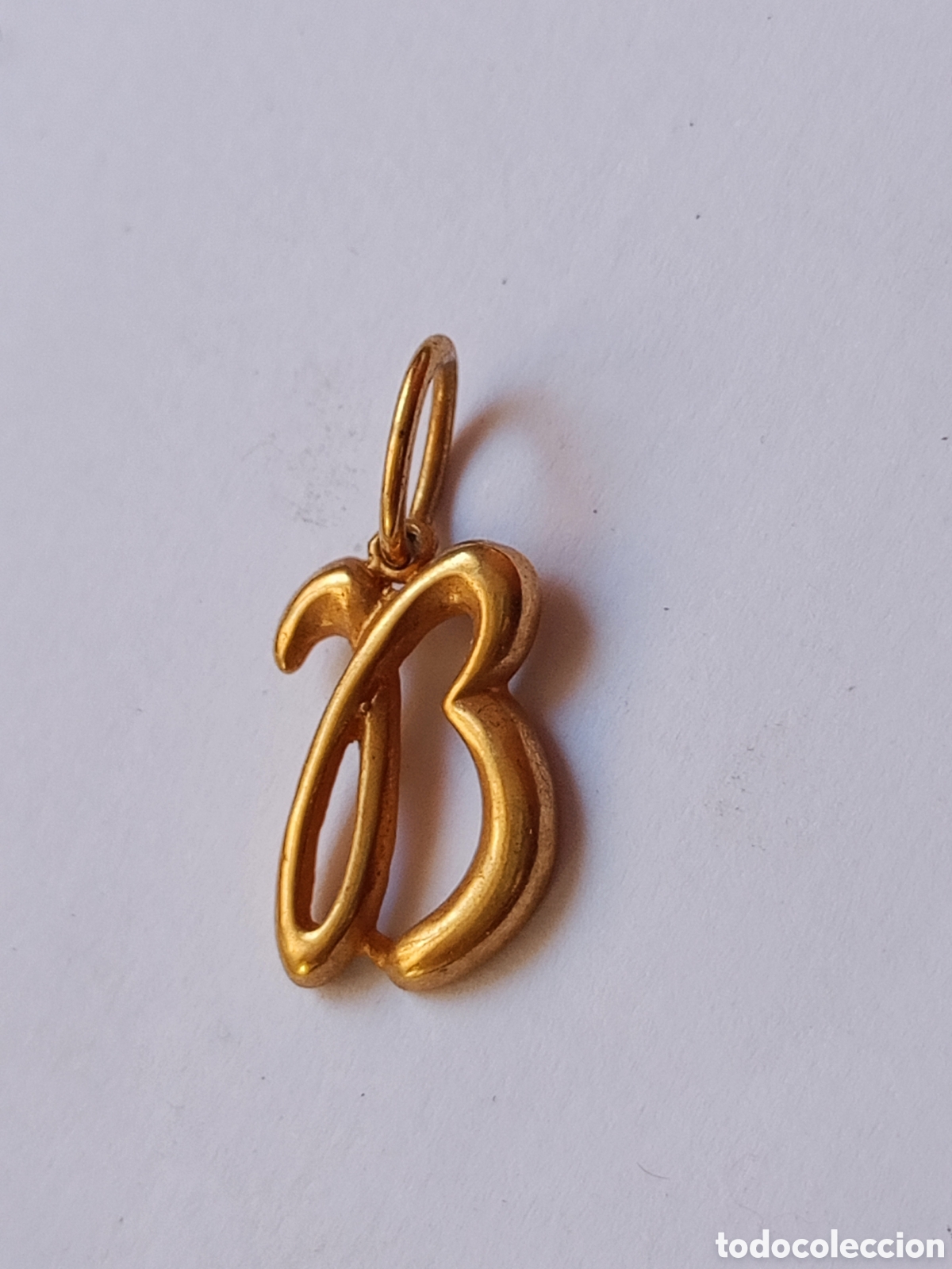 Joyeria: Colgante inicial letra B chapado oro a&ntilde;os 80