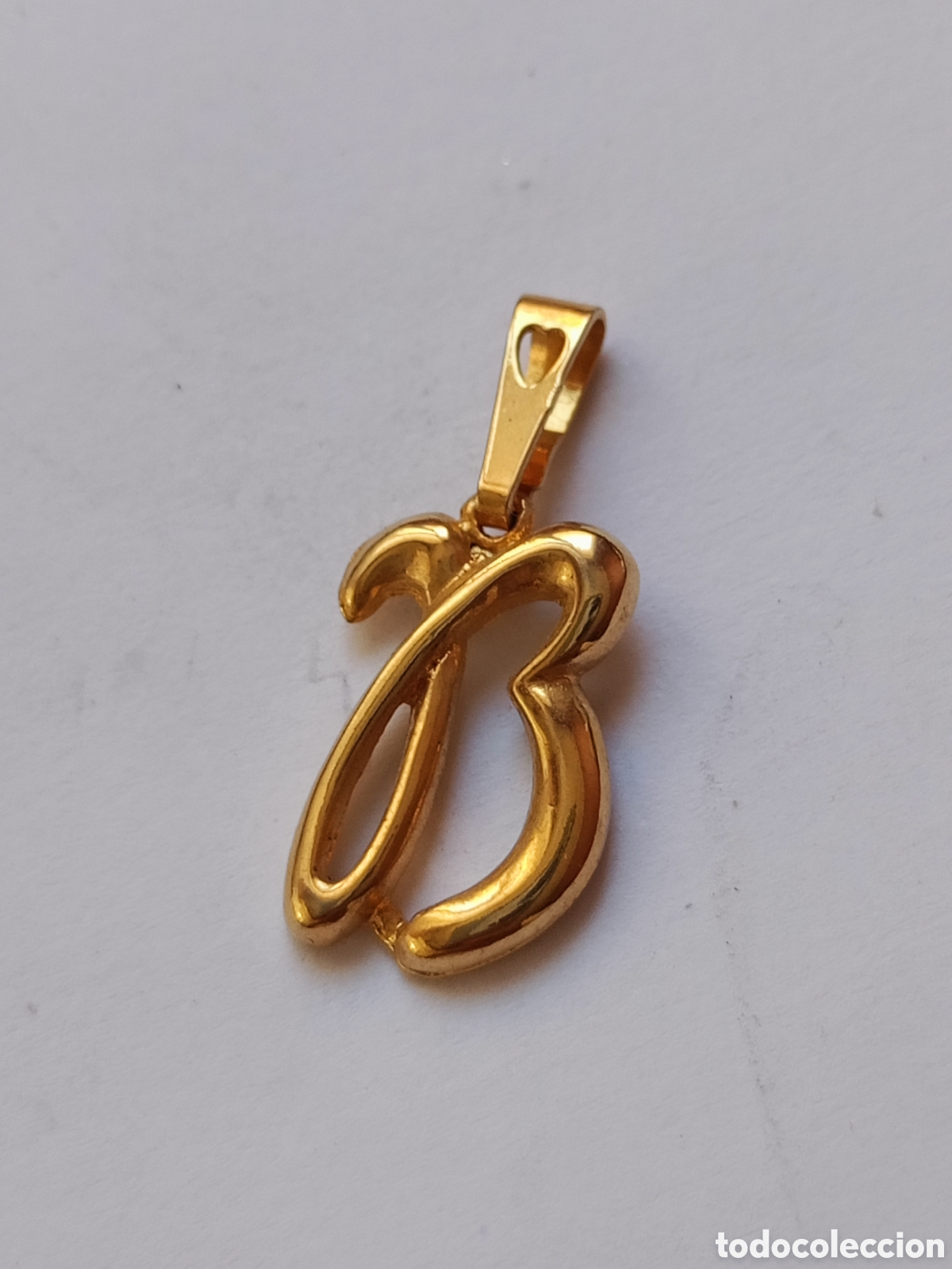 Schmuck: Colgante inicial letra B chapado oro a&ntilde;os 80