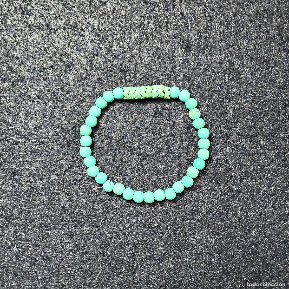Joyeria: PULSERA ELASTICA DE BOLAS DE TURQUESA Y DIGET . BOLAS 6,5 MM - Foto 2