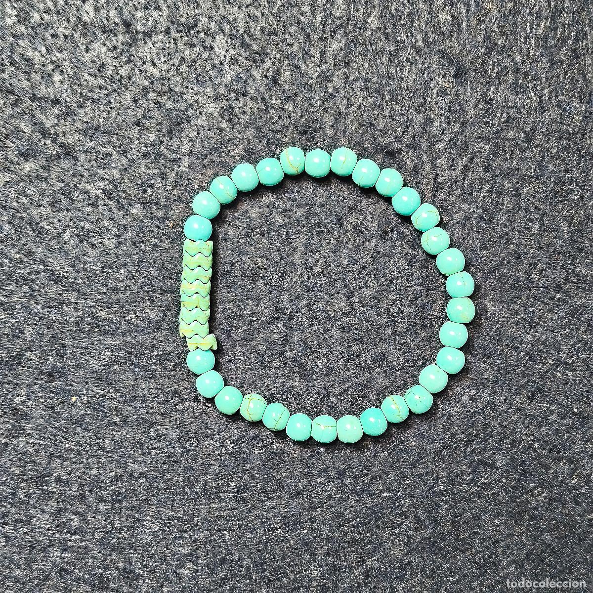 Joyeria: PULSERA ELASTICA DE BOLAS DE TURQUESA Y DIGET . BOLAS 6,5 MM - Foto 3