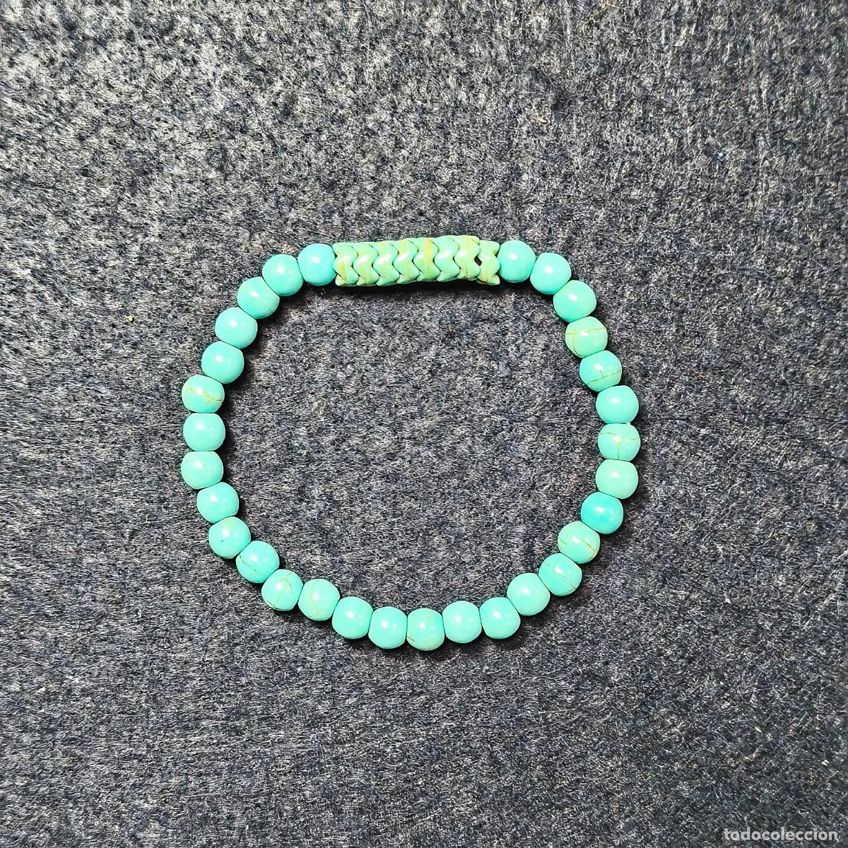 Joalharia: PULSERA ELASTICA DE BOLAS DE TURQUESA Y DIGET . BOLAS 6,5 MM
