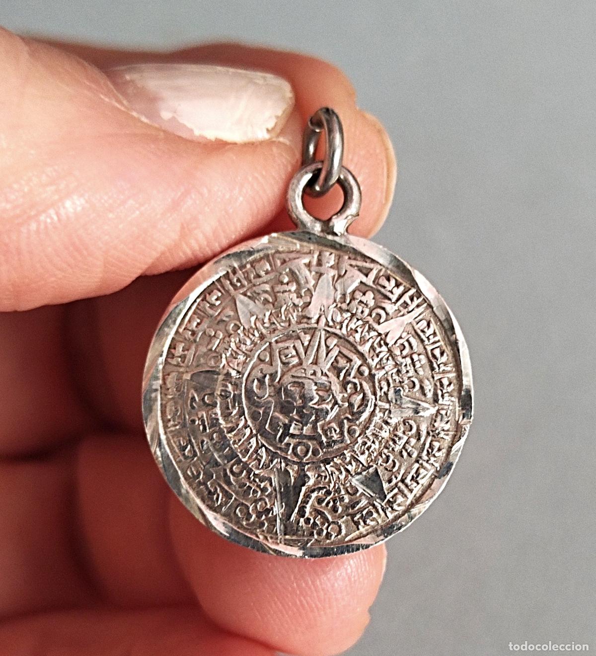 Joyeria: Colgante Azteca, Maya. Plata de ley contrastada. - Foto 3