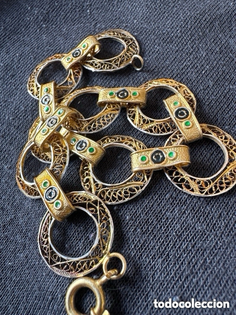Joyeria: Preciosa pulsera en plata dorada y filigrana (A15)