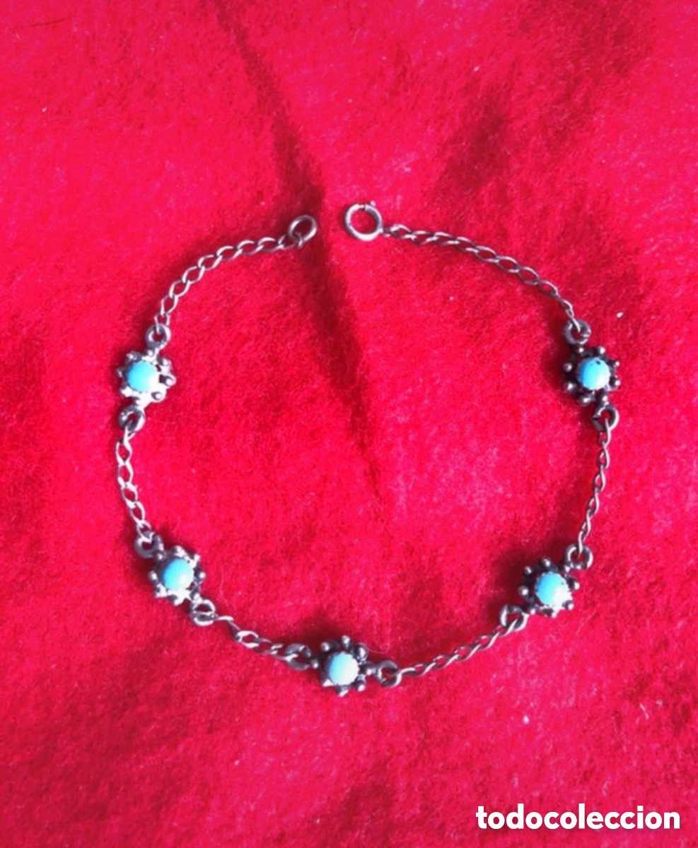 Joalharia: Pulsera charra salmantina en plata de ley y turquesas