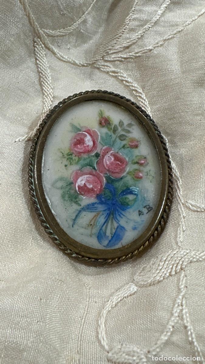 Joyeria: Antiguo broche de porcelana - Foto 1