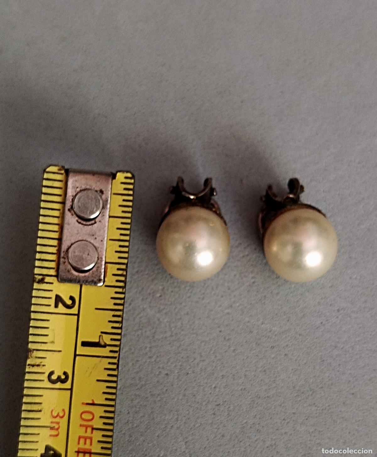 Joyeria: Pendientes plata de ley con perla. Cierre de clip. - Foto 2