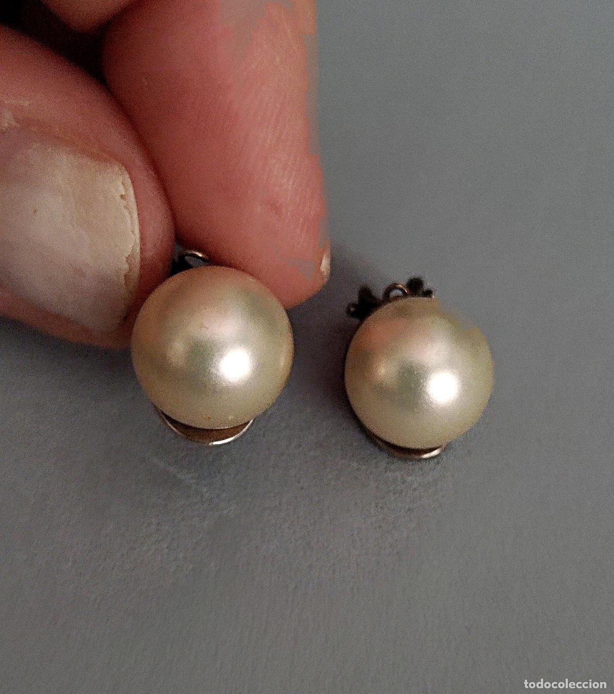 Joyeria: Pendientes plata de ley con perla. Cierre de clip. - Foto 1