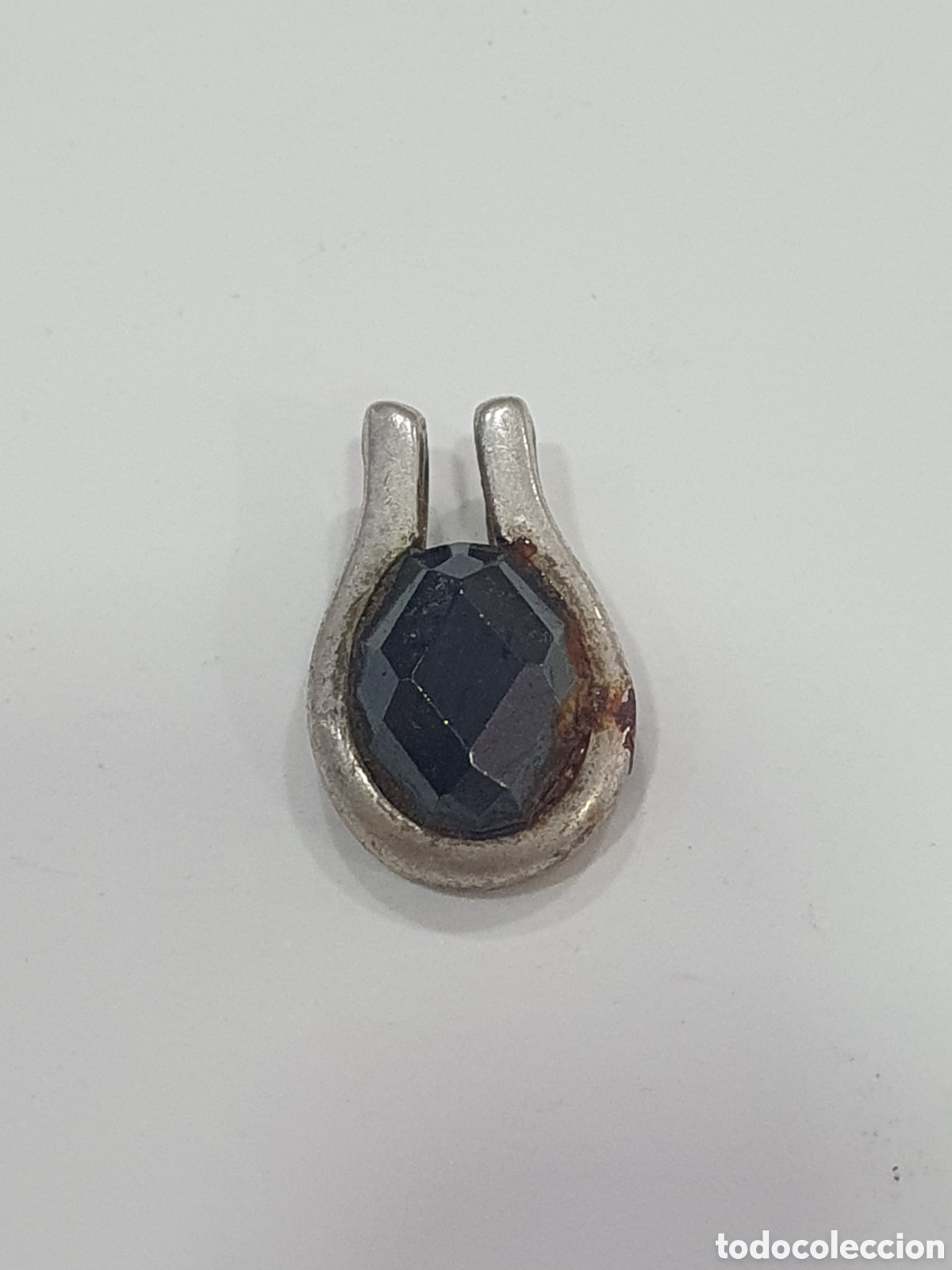 Jewelry: Colgante plata de ley y piedra negra. (L57)