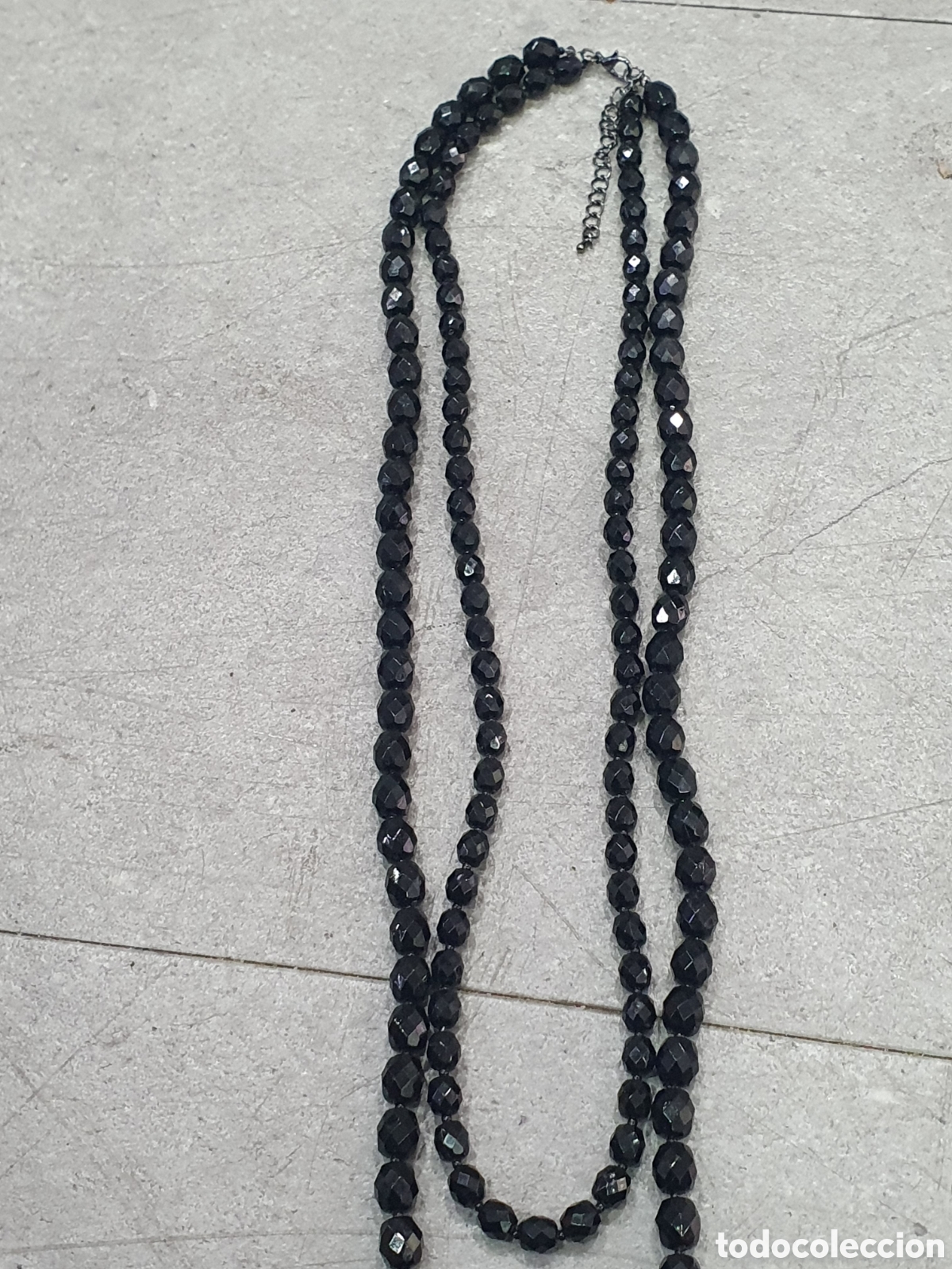 Joyeria: Collar cuentas negras con cruz. (L57) - Foto 4