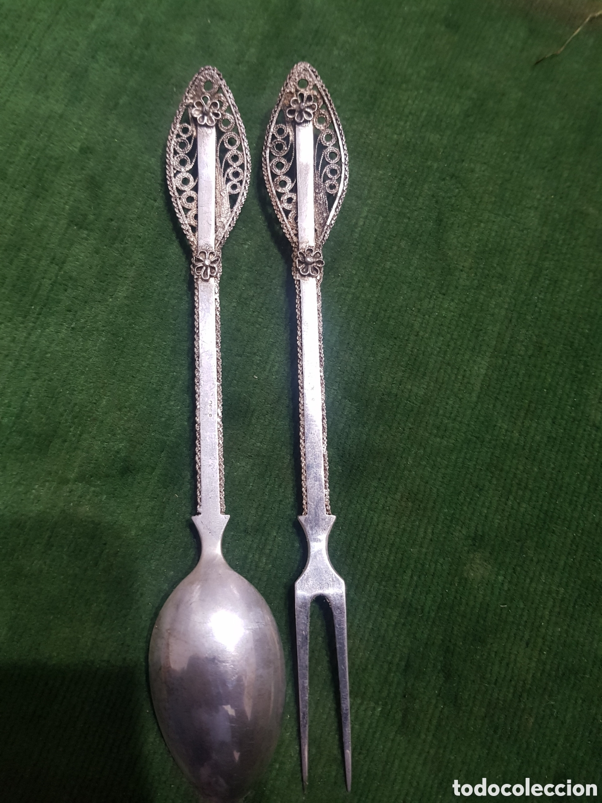 Joyeria: Cubiertos con filigranas postre de plata 830 pureza - Foto 4