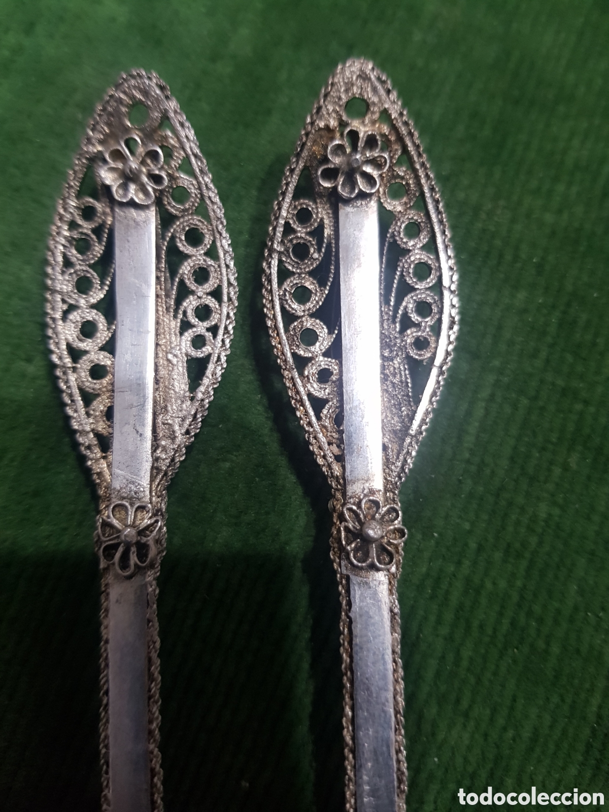 Joyeria: Cubiertos con filigranas postre de plata 830 pureza - Foto 5