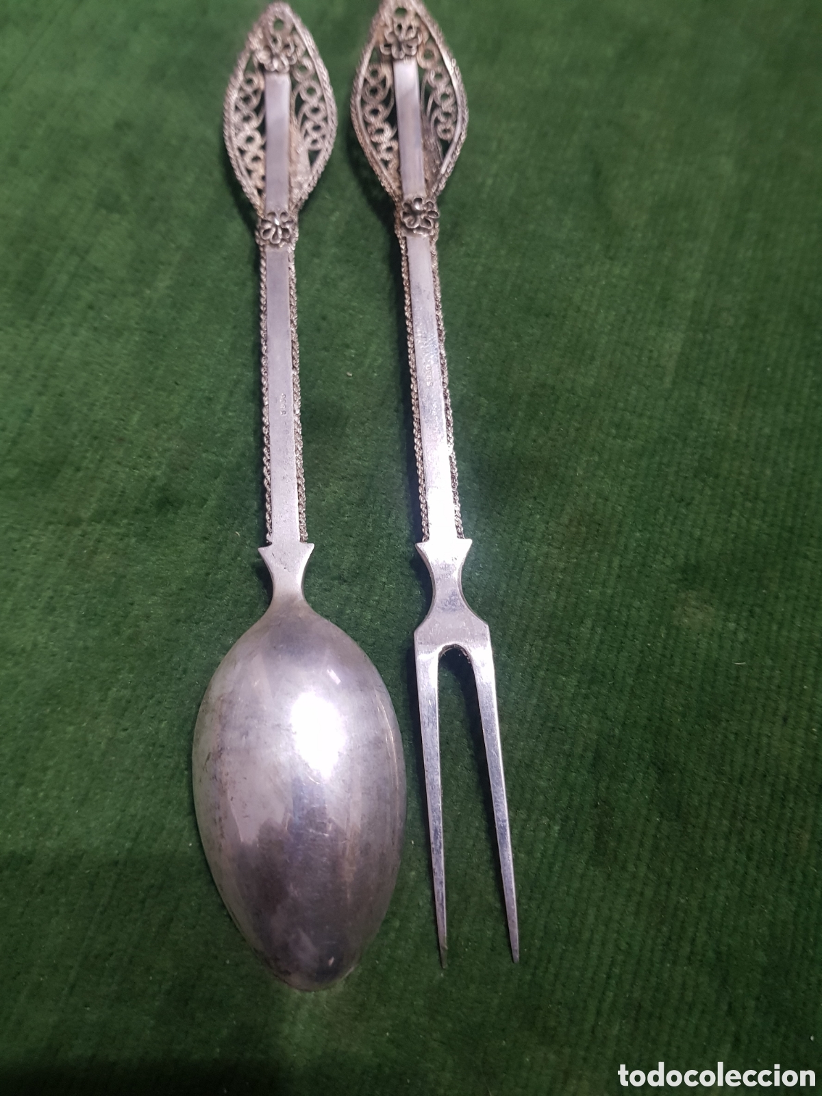 Joyeria: Cubiertos con filigranas postre de plata 830 pureza - Foto 6