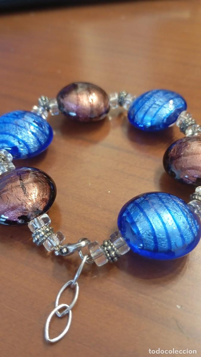 Gioielleria: Pulsera de Murano azul y marron de cristal de Venecia