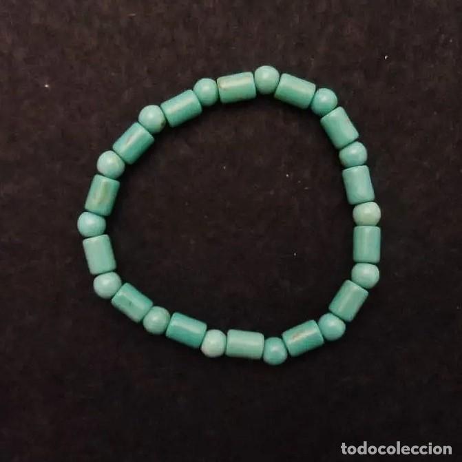 Gioielleria: PULSERA ELASTICA DE TUBOS Y BOLAS DE TURQUESA 6 MM