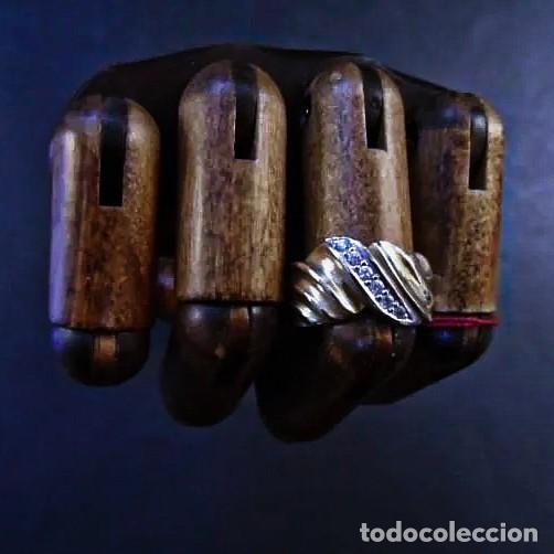 Joalharia: ANILLO GALLONADO DE PLATA CHAPADA EN ORO AMARILLO 18 KTS BANDA DE CIRCONITAS PLATA DE LEY