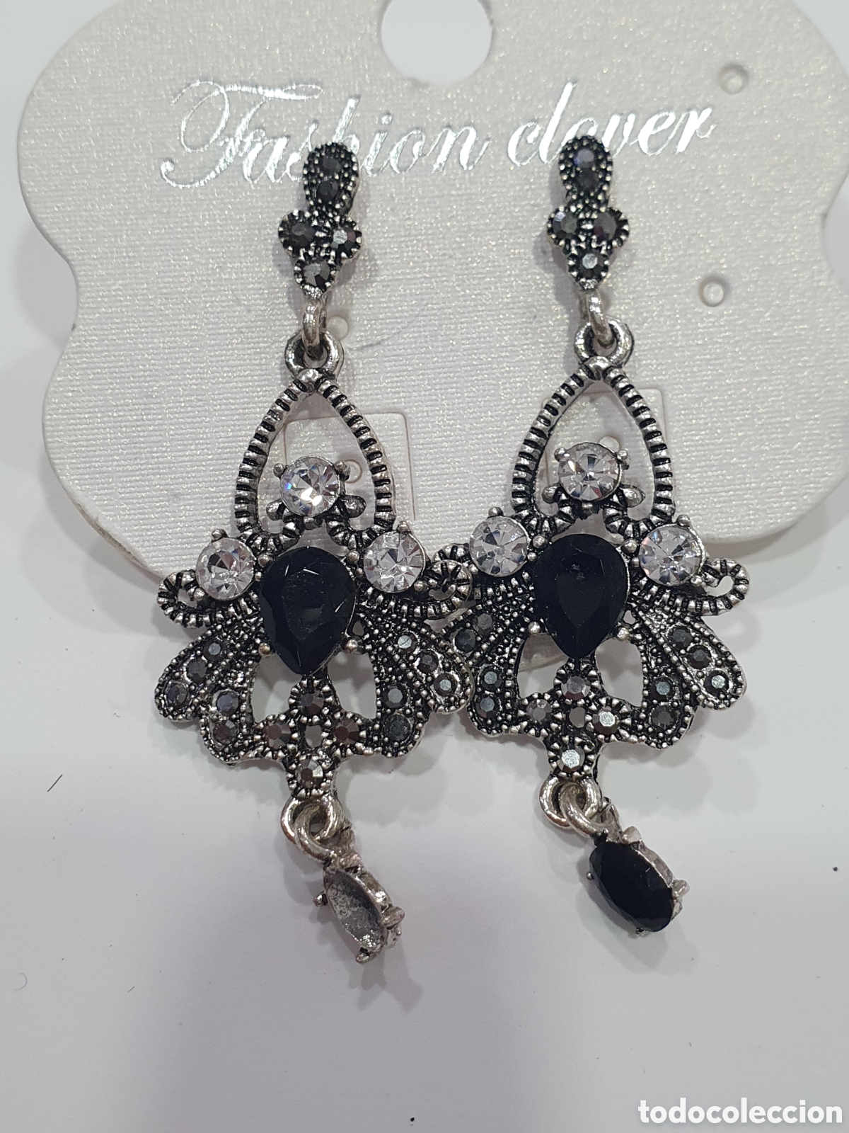 Schmuck: Pendientes metal y piedras. (L127)
