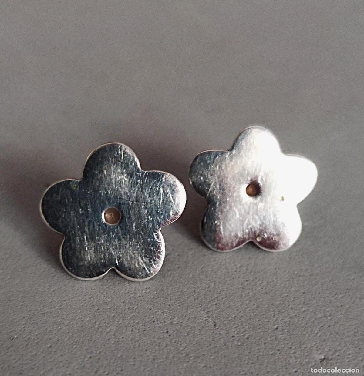 Joyeria: Pendientes de plata de ley contrastada, cierre de presi&oacute;n. Flor. - Foto 6