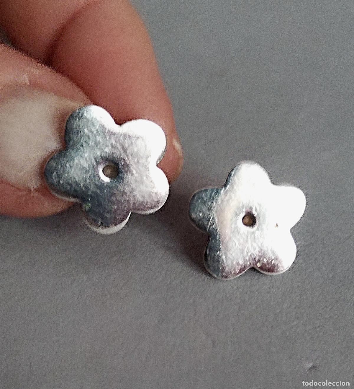 Joyeria: Pendientes de plata de ley contrastada, cierre de presi&oacute;n. Flor. - Foto 1