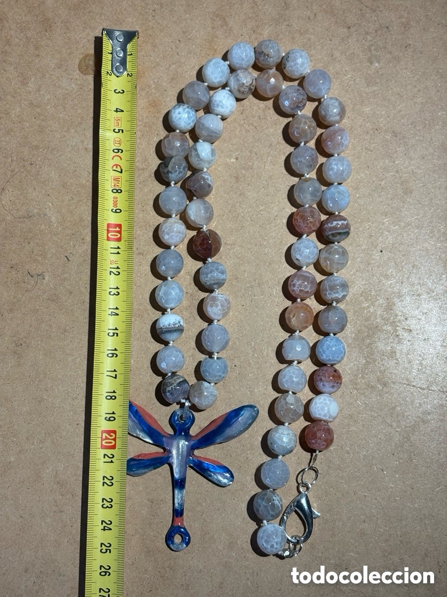Joyeria: Collar largo de piedras naturales y lib&eacute;lula (A13) - Foto 2