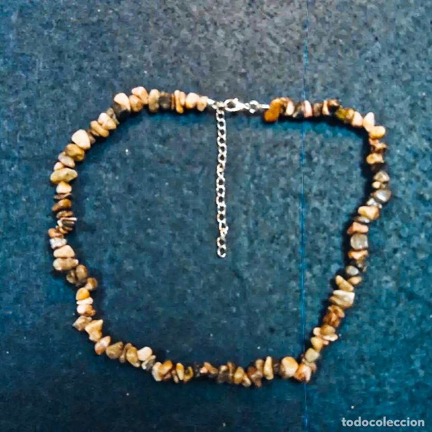 Joaillerie: GARGANTILLA DE ALPACA PLATEADA Y UNAKITAS NATURALES TROZOS. MEDIDA 42-49 CMS