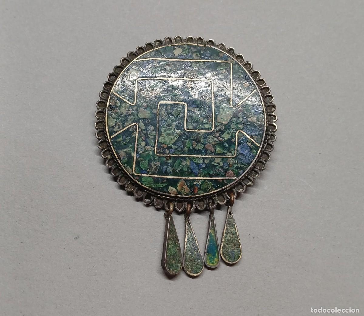 Gioielleria: Broche/Colgante. Plata de Ley .925 y Mosaico de Turquesa