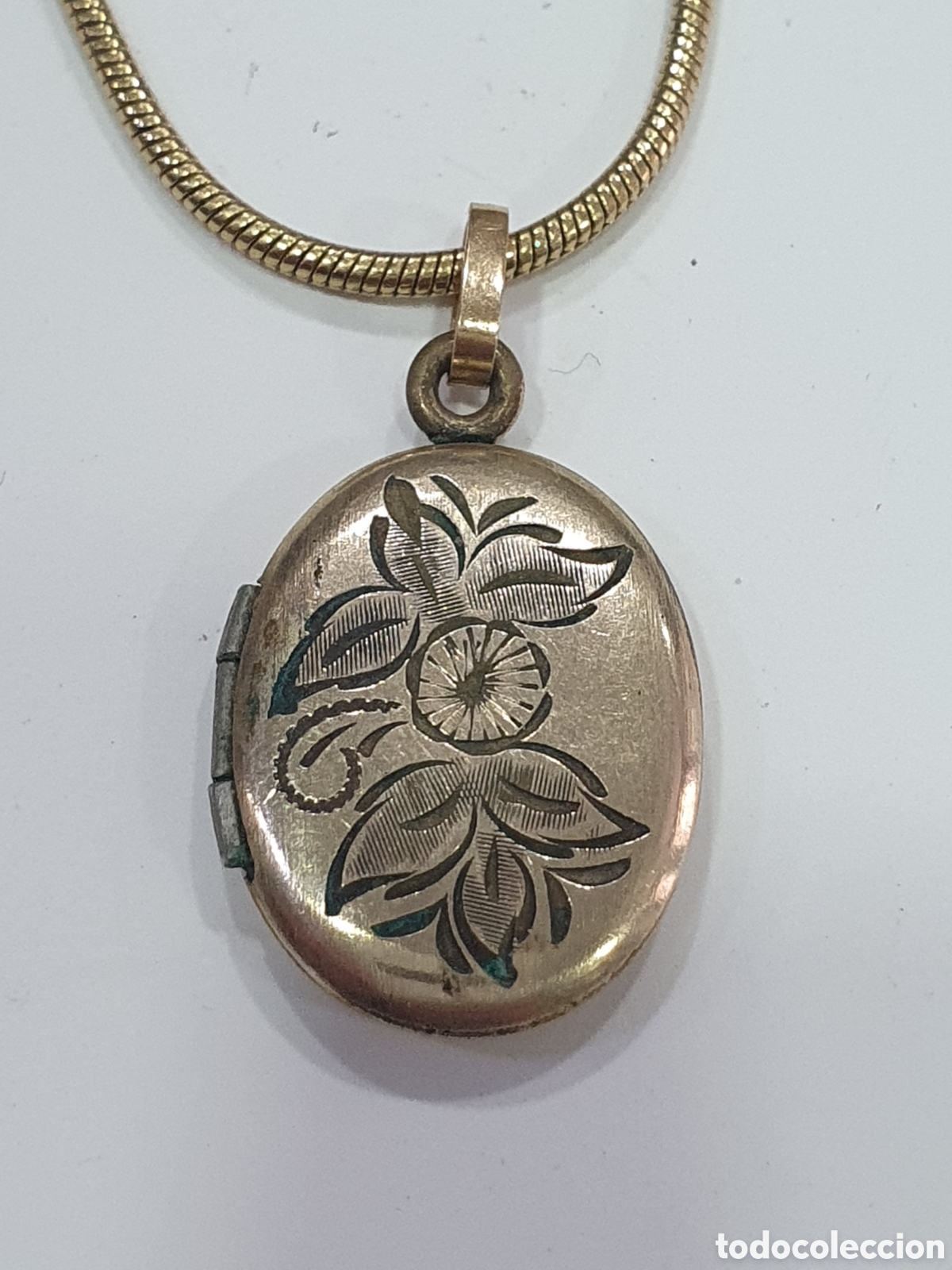Gioielleria: Guardapelo dorado con cadena. (L65)