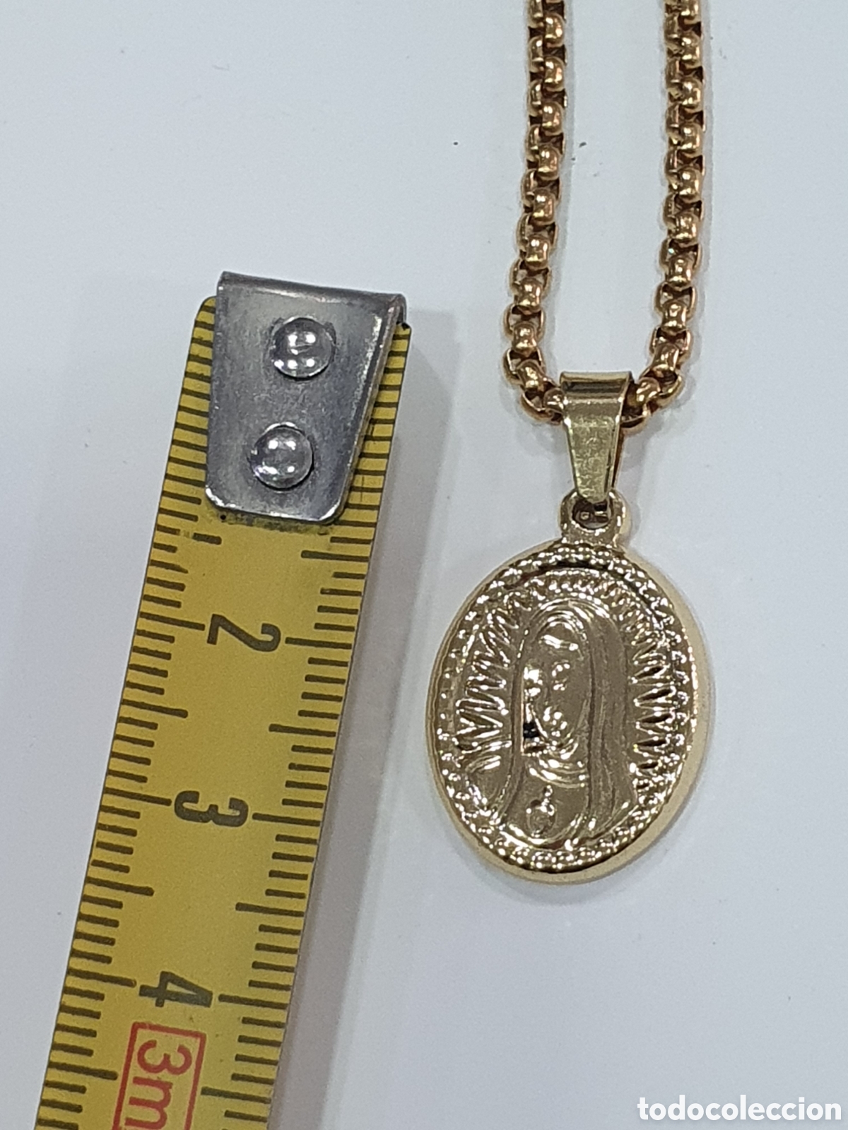 Joyeria: Colgante y cadena virgen dorada. (L65) - Foto 3
