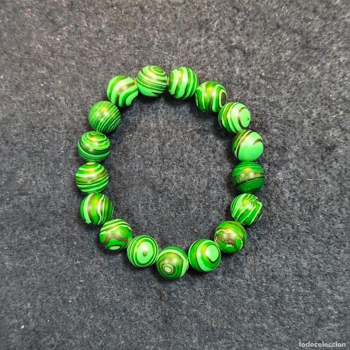 Gioielleria: PULSERA ELASTICAS DE MALAQUITAS NATURALES EN BOLAS 12 MM