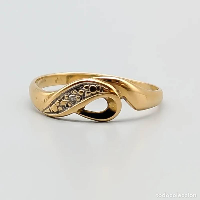 Joyeria: Anel com padr&atilde;o em ouro 18 quilates, 0,62 gramas, 18mm