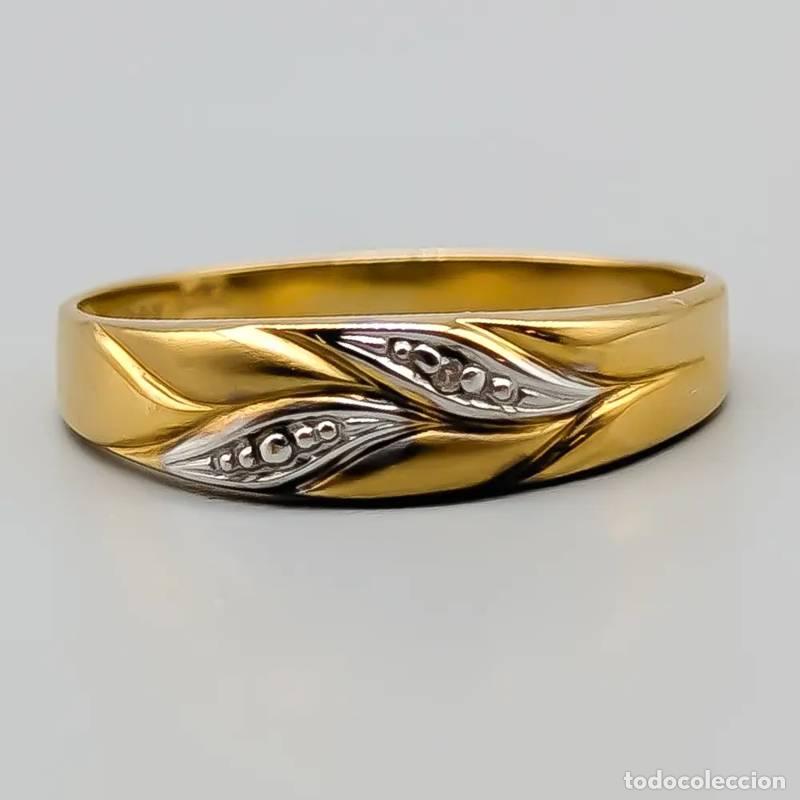 Joyeria: Anel com padr&atilde;o em ouro 18 quilates, 2,25 gramas, 16,25mm