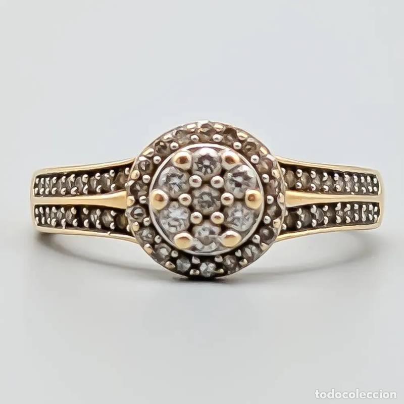 Joyeria: Anel de cocktail em ouro 18 quilates com diamantes e &aacute;gua-marinha, 11,23 gramas, 18,5mm