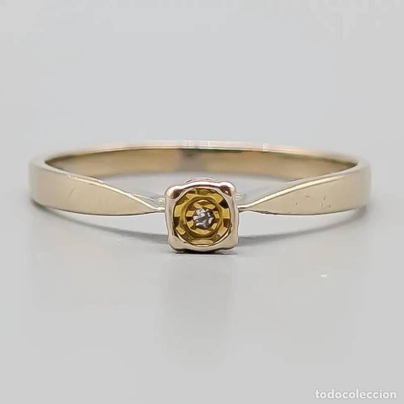 Joyeria: Anel de diamantes em ouro 18 quilates, 1,48 gramas, 18mm