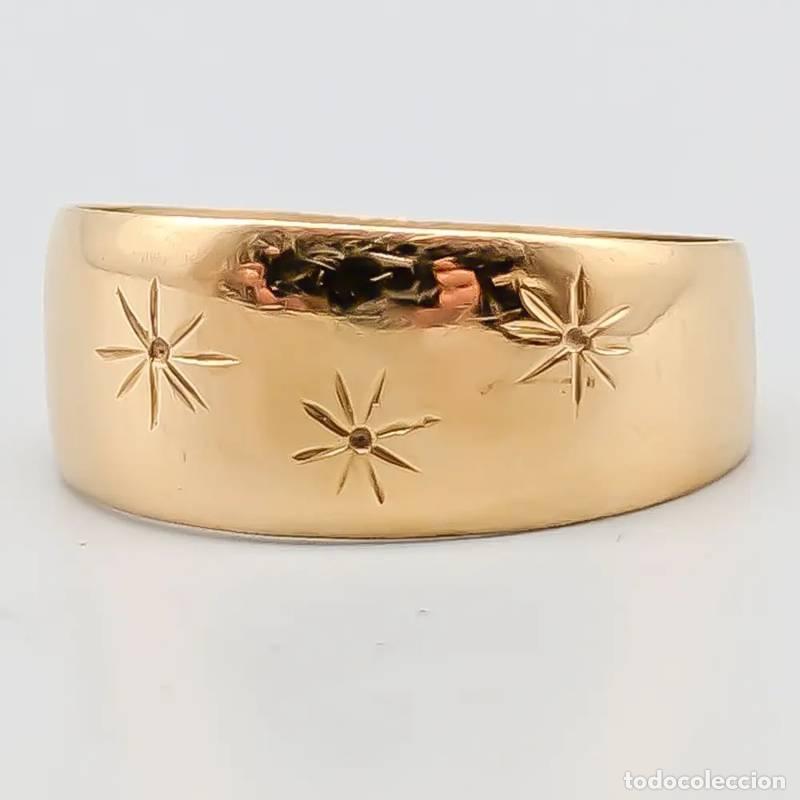 Schmuck: Anel em ouro 18 quilates com pedras azuis e brancas, 4,05 gramas, 18,5mm