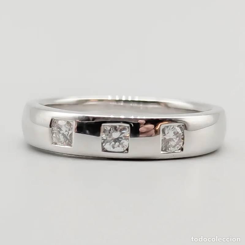 Gioielleria: Anel de diamantes em ouro branco 18 quilates, 1 gramas, 16,75mm