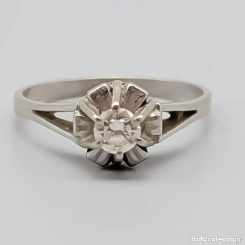 Jewelry: Anel de diamantes em ouro 18 quilates, 3,28 gramas, 17,25mm