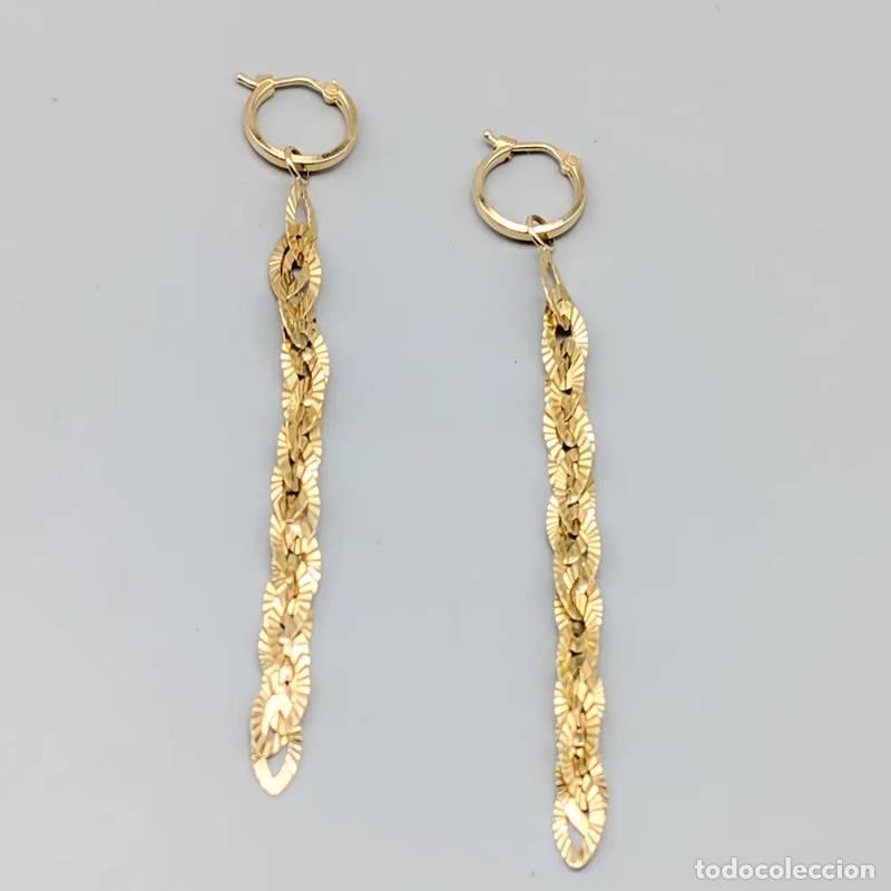 Joyeria: Brincos de diamante em ouro 14 quilates com pedras vermelhas, 3,2 gramas, 18mm