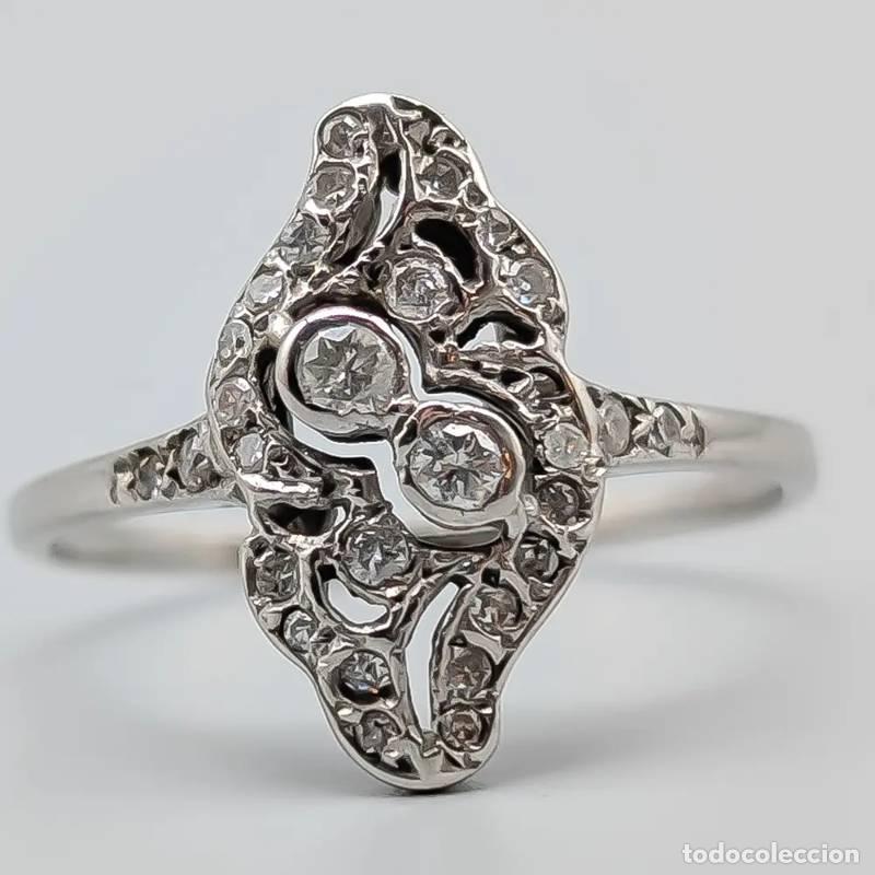 Joalharia: Anel de diamantes em ouro 18 quilates, 3,31 gramas, 17mm